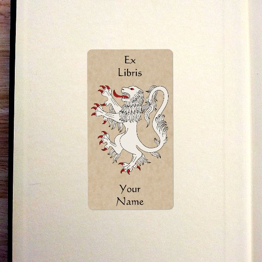 Étiquette Plaque Lion Rampant Argent