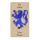 Étiquette Plaque Lion Rampant Azure (Devant)