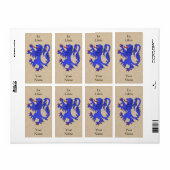 Étiquette Plaque Lion Rampant Azure (Feuille entière)