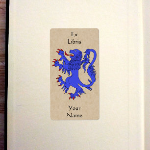 Étiquette Plaque Lion Rampant Azure