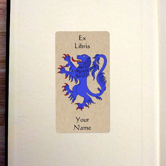 Étiquette Plaque Lion Rampant Azure