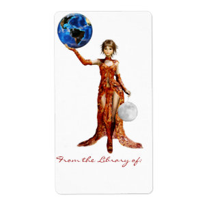 Étiquette Plaque-livre de la déesse de l'univers
