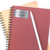 Étiquette Plaque-livre de nom métallique en argent