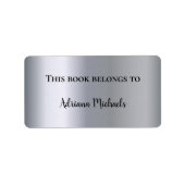 Étiquette Plaque-livre de nom métallique en argent (Devant)