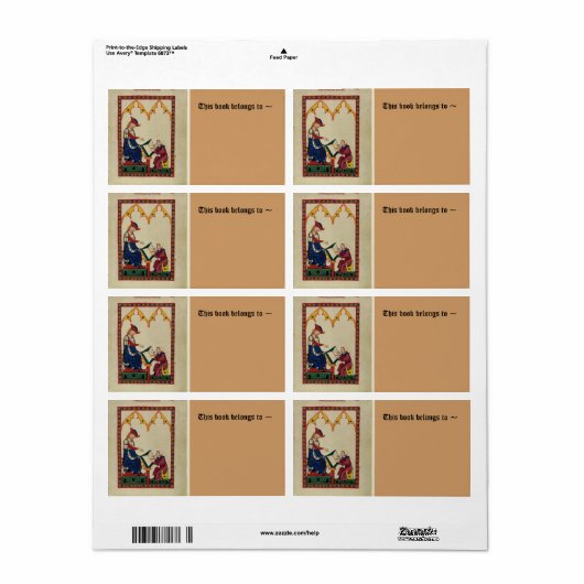 Étiquette Plaque médiévale (Feuille entière)