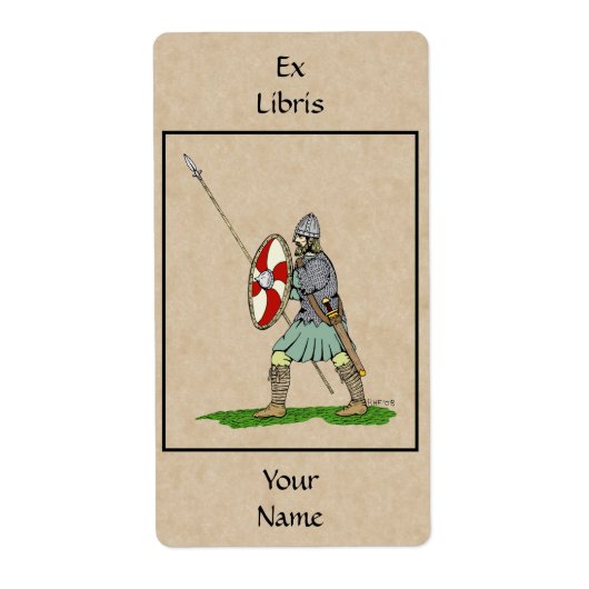 Étiquette Plaque médiévale anglaise/saxonne guerrière (Devant)