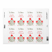 Étiquette Plaque modifiable d'étirement d'antiquités rouge e (Feuille entière)