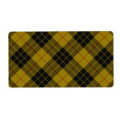 Étiquette Plaque noire jaune tartan MacLeod (Devant)