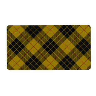 Étiquette Plaque noire jaune tartan MacLeod