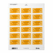 Étiquette Plaque orange Abstraite (Feuille entière)