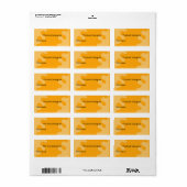 Étiquette Plaque orange Abstraite (Feuille entière)