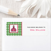 Étiquette Plaque pédagogique - En vichy verte (En situation)