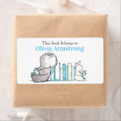 Étiquette Plaque personnalisée Elephant & Bunny (En situation)