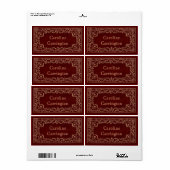 Étiquette Plaque personnelle en cuir doré gravé (Feuille entière)