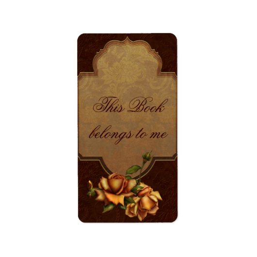 Étiquette Plaque Rose vintage (Devant)