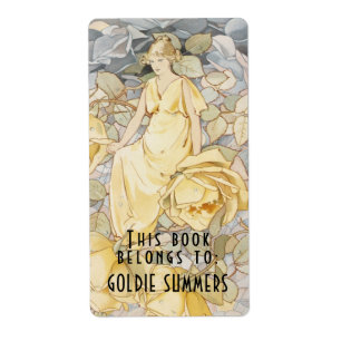 Étiquette Plaques Ce livre appartient au Rose Vintage