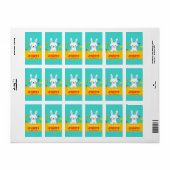 Étiquette Plaques de livres Bunny et Tulips (Feuille entière)