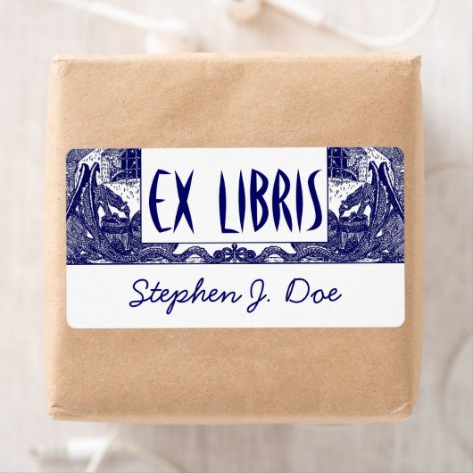 Étiquette Plaques de livres Dragons à Dungeon Bookend EX LIB (En situation)