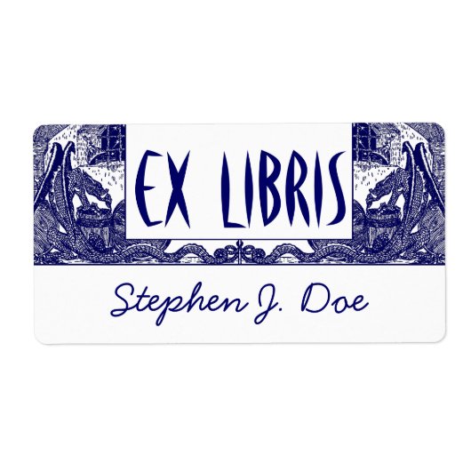 Étiquette Plaques de livres Dragons à Dungeon Bookend EX LIB (Devant)
