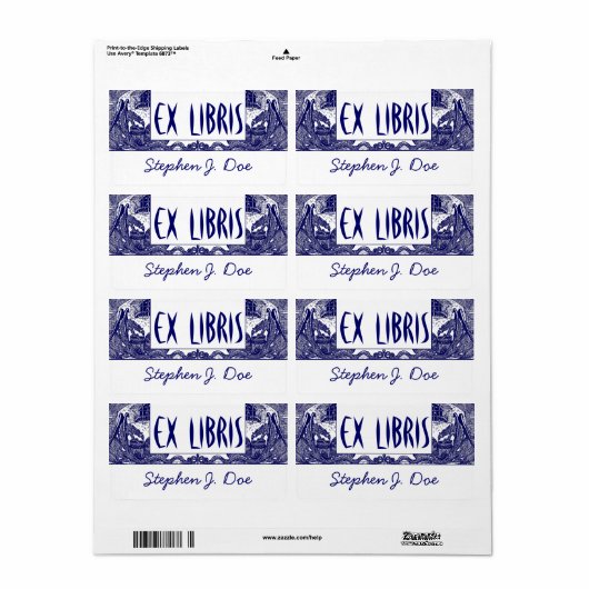 Étiquette Plaques de livres Dragons à Dungeon Bookend EX LIB (Feuille entière)