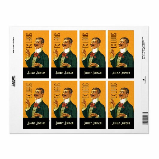 Étiquette Plaques de réservation Ex Libris Vntg Dapper habil (Feuille entière)