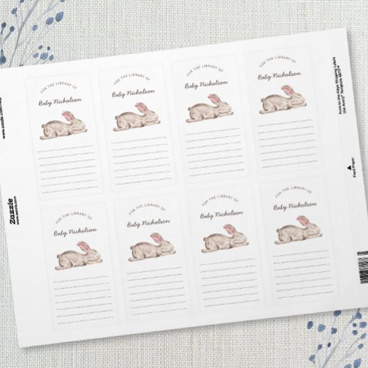 Étiquette Plaques-livres de la bibliothèque de baby showers 