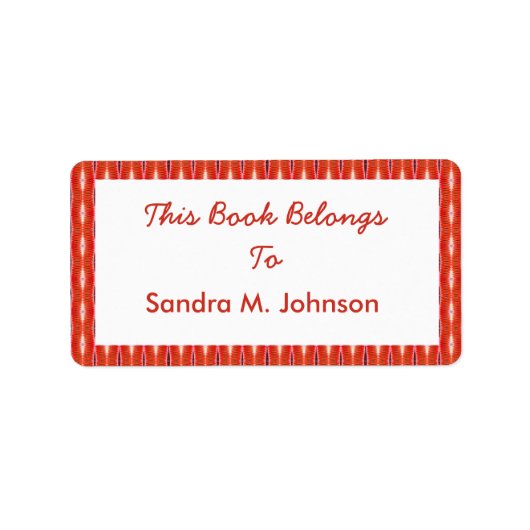 Étiquette plaques motifs rouges (Devant)