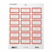 Étiquette plaques motifs rouges (Feuille entière)