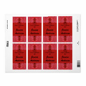 Étiquette plaques motifs rouges (Feuille entière)