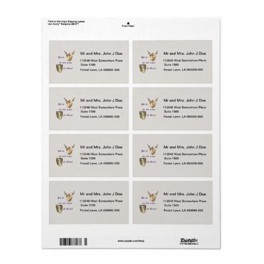 Étiquette Pleine armure de Dieu (Feuille entière)