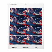 Étiquette Pleine lune Wolf Wolf (Feuille entière)