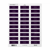 Étiquette Plum et argent stylés (Feuille entière)