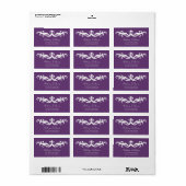 Étiquette Plum Purple Adresse de retour Label//Elegant Damas (Feuille entière)