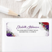 Étiquette Plum violet et Bourgogne rouge floral moderne chic (En situation)