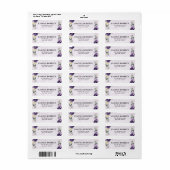 Étiquette Plum violet ivoire or Floral Mariage géométrique L (Feuille entière)