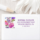 Étiquette Plum violet rose et bleu Fleurs Baby shower Étique (En situation)