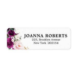 Étiquette Plum violet rose rose rose rose rose Adresse botan