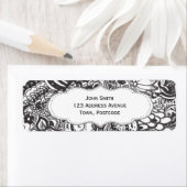 Étiquette plume Abstrait et doodle d'encre (En situation)