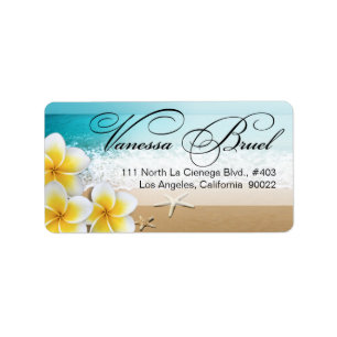 Étiquette Plumeria Starfish Beach Mariage tropical Hawaii