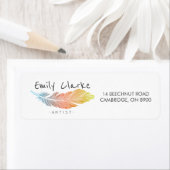 Étiquette Plumes colorées Personnalisées (En situation)