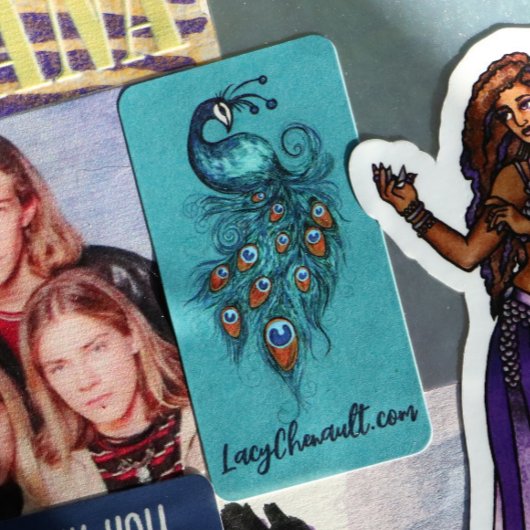 Étiquette Plumes de paon Peacocks Turquoises