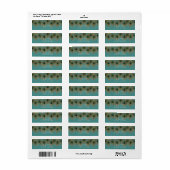 Étiquette Plumes de paon & points dorés INVITATION DE TOUTE  (Feuille entière)