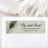 Étiquette Plumes de paon vintages (En situation)
