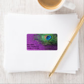 Étiquette Plumes de Peacock de la Glitterie violette Durée d (En situation)