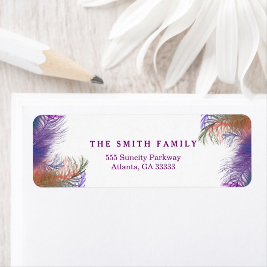 Étiquette Plumes d'oiseaux vintages (En situation)