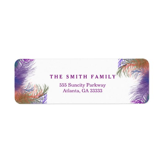 Étiquette Plumes d'oiseaux vintages (Devant)