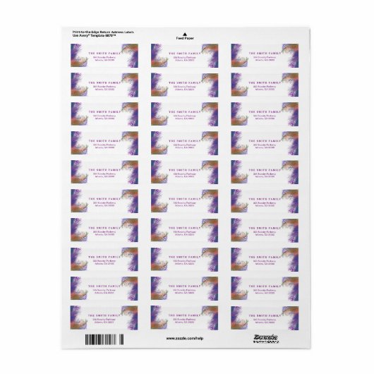 Étiquette Plumes d'oiseaux vintages (Feuille entière)