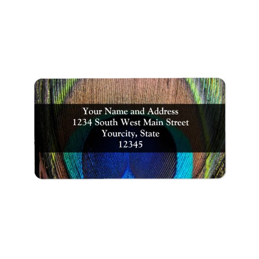 Étiquette Plumes Peacock personnalisées (Devant)