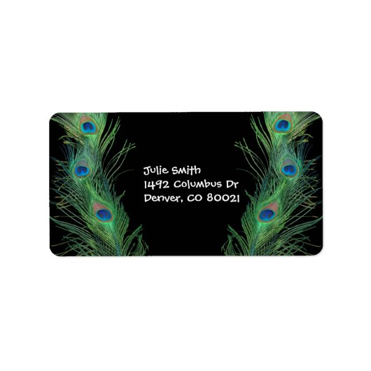 Étiquette Plumes vertes avec noir (Devant)