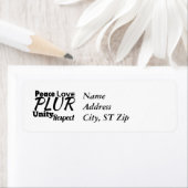 Étiquette PLUR - Paix, Amour, Unité, Respect (En situation)